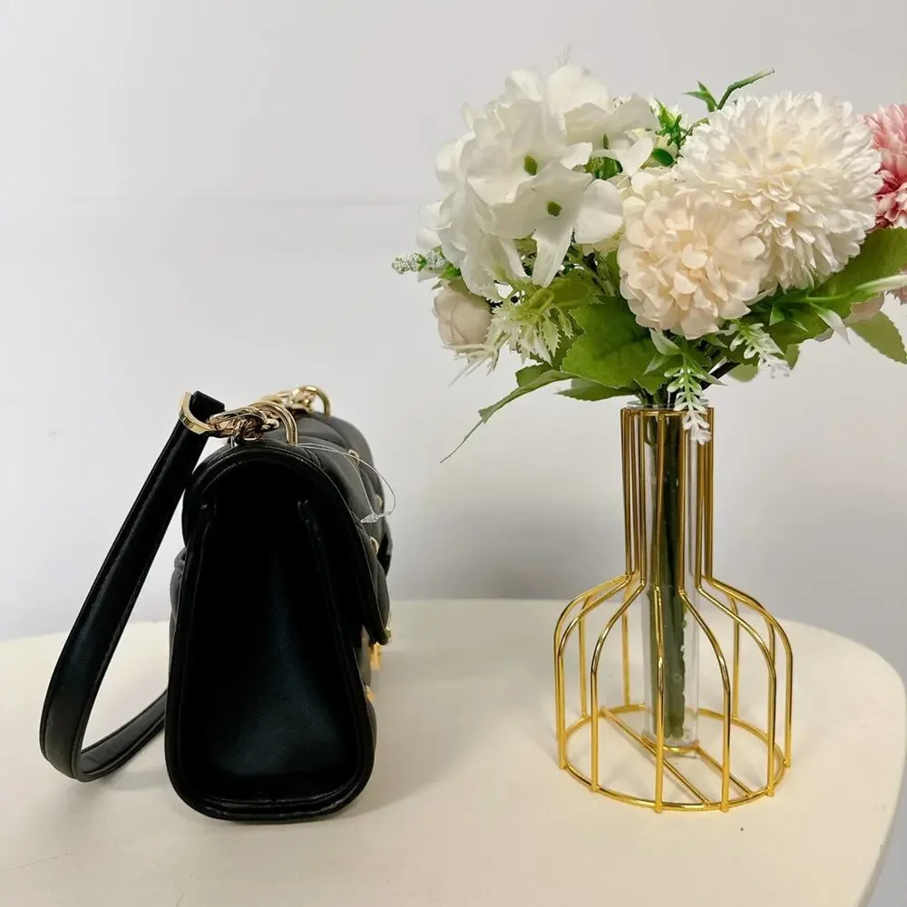 Michael Kors 35S2GNRC1I Serena Small Flap Crossbody bag With Studs Black